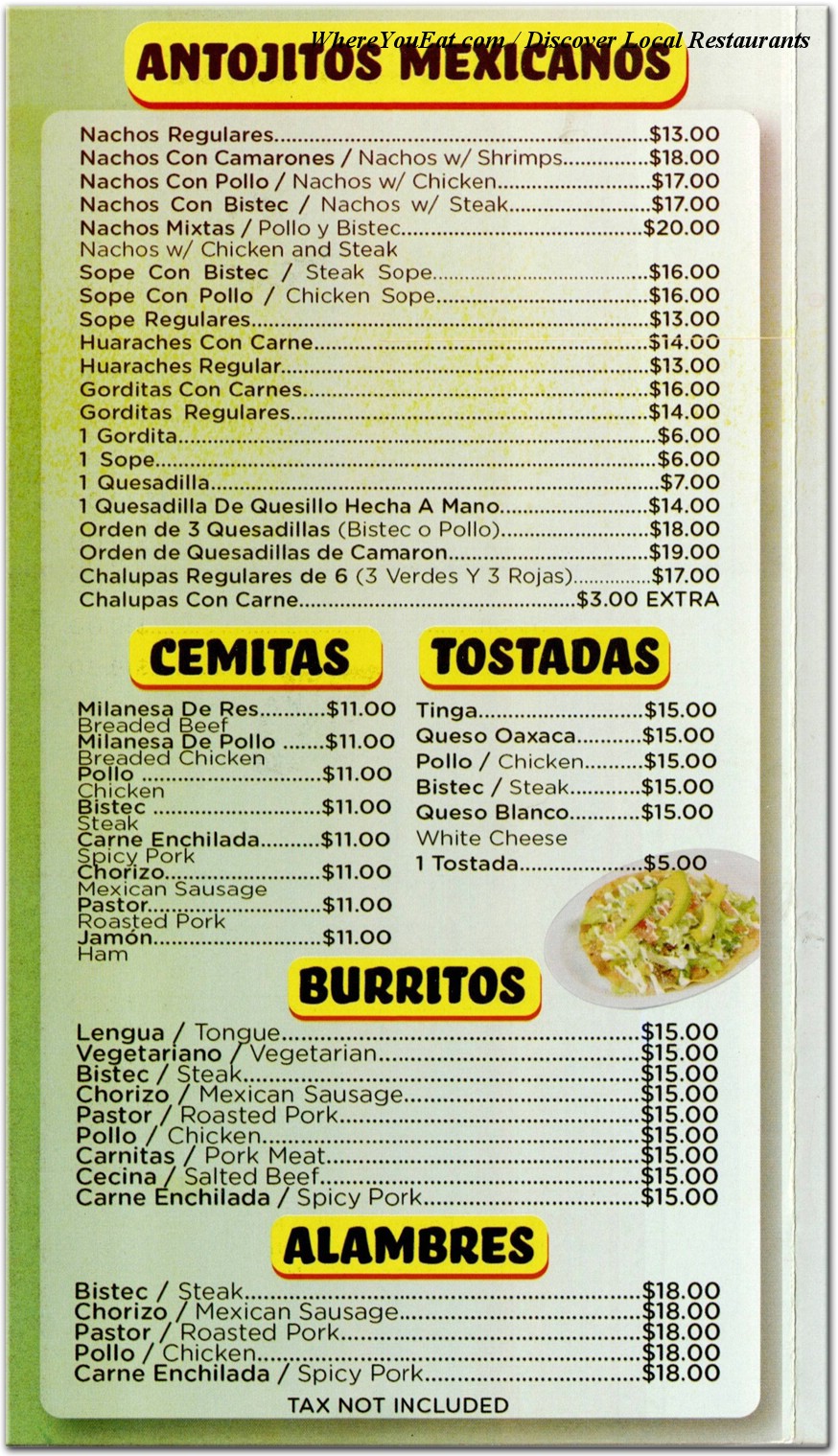 menu